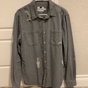 Men’s Topman casual dress shirt with hole details